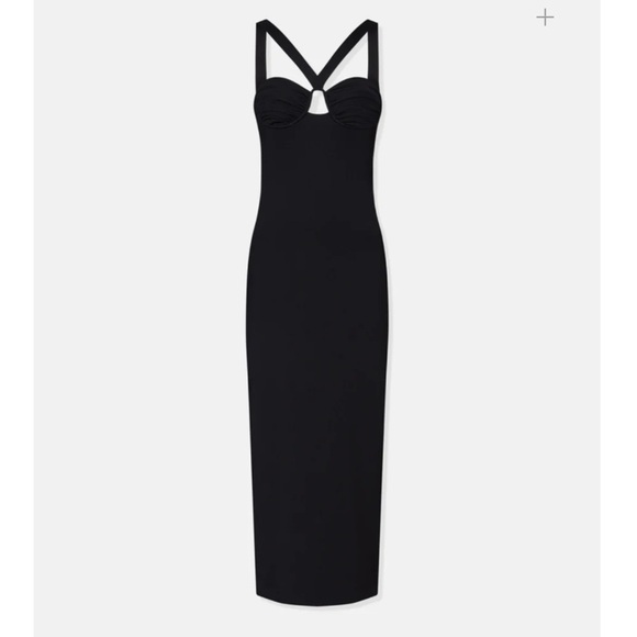 GALVAN Ruched Venus Dress Black - Picture 1 of 11